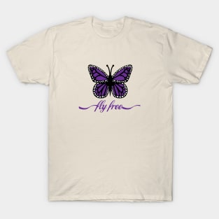 Stained Glass Butterfly purple T-Shirt